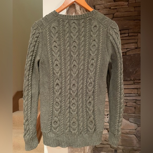 Forest green cotton fisherman’s weave sweater - Picture 5 of 5